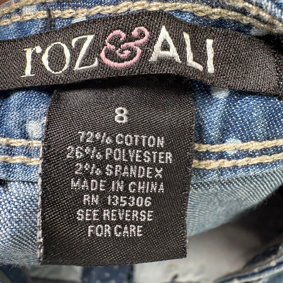 Roz & Ali Women's Blue Polka Dot Jeans Size 8 Skinny Fit Stretch‎ Denim - Picture 6 of 8